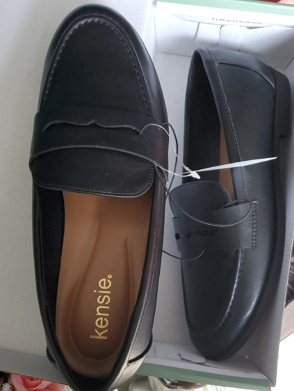 kensie Black Classic Penny Loafers for Women
